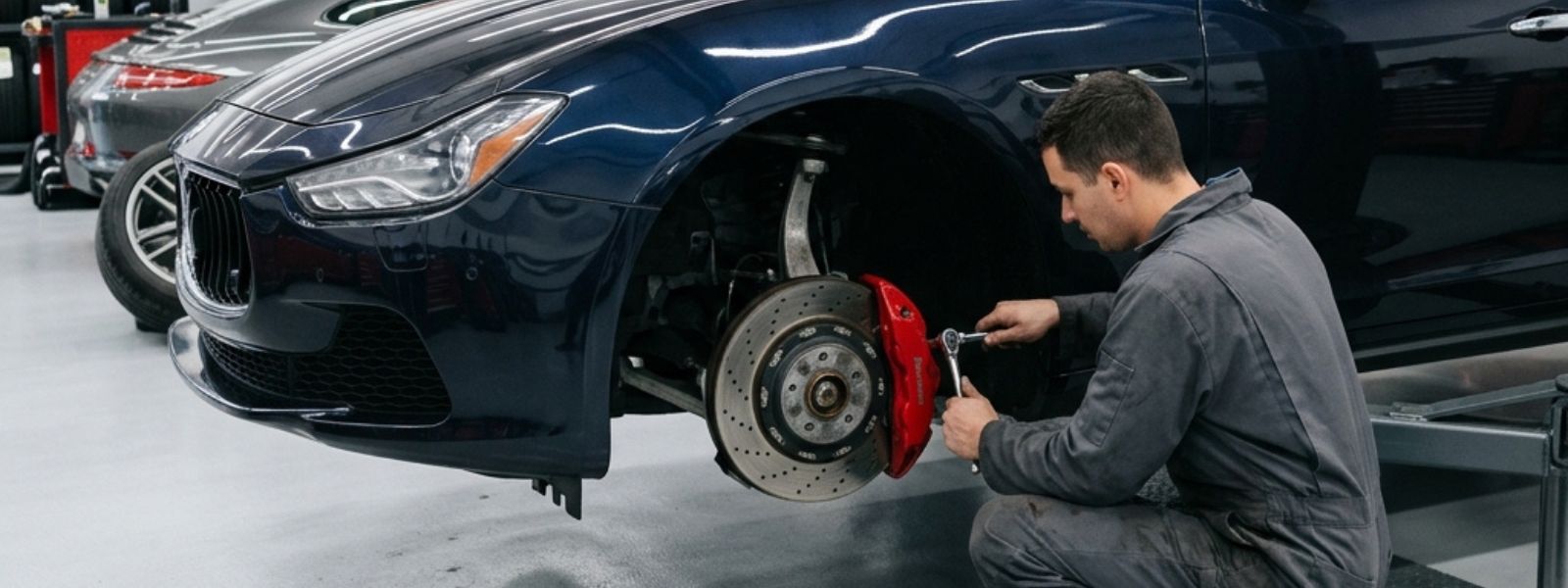 Maserati being serviced by specialists in Dubai