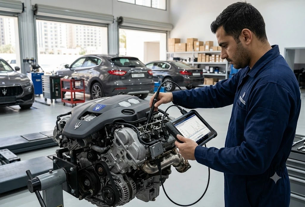 Maserati engine repair specialist workshop in Dubai