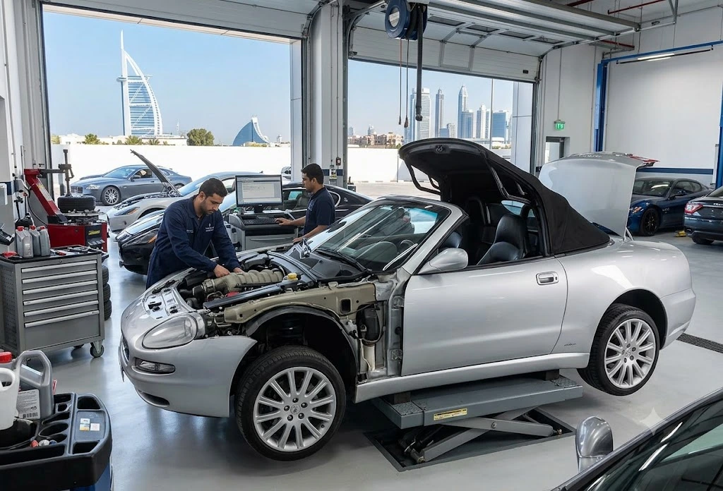 Maserati Spyder repair and service in Dubai by Maserati Repairs Dubai