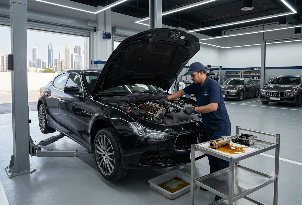 Maserati oil leak repair specialists in Dubai