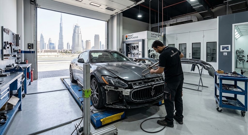 Maserati accident and collision repair workshop in Dubai