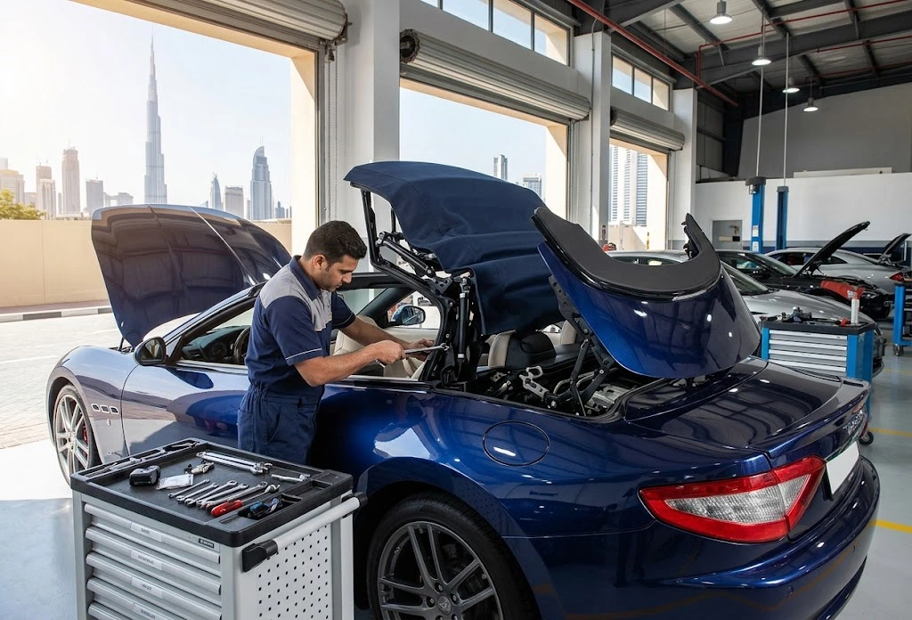 Maserati convertible roof and soft top repair in Dubai
