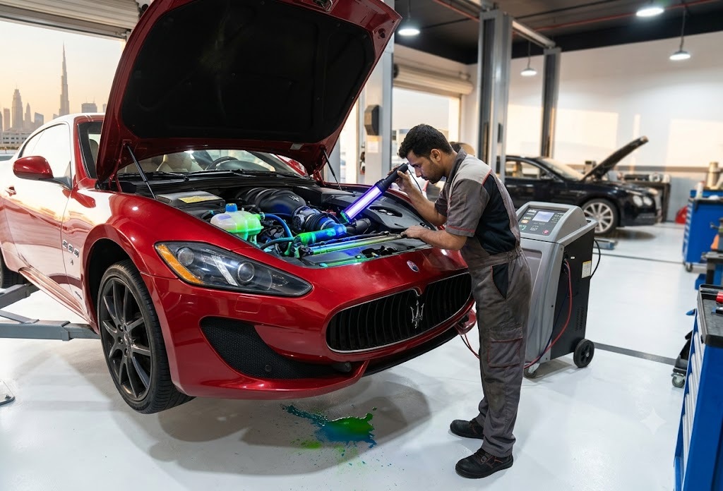 Maserati coolant leak repair in Dubai