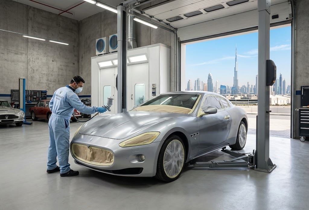 Maserati full body painting and respray in Dubai