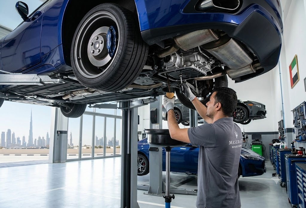 Maserati gearbox oil change in Dubai