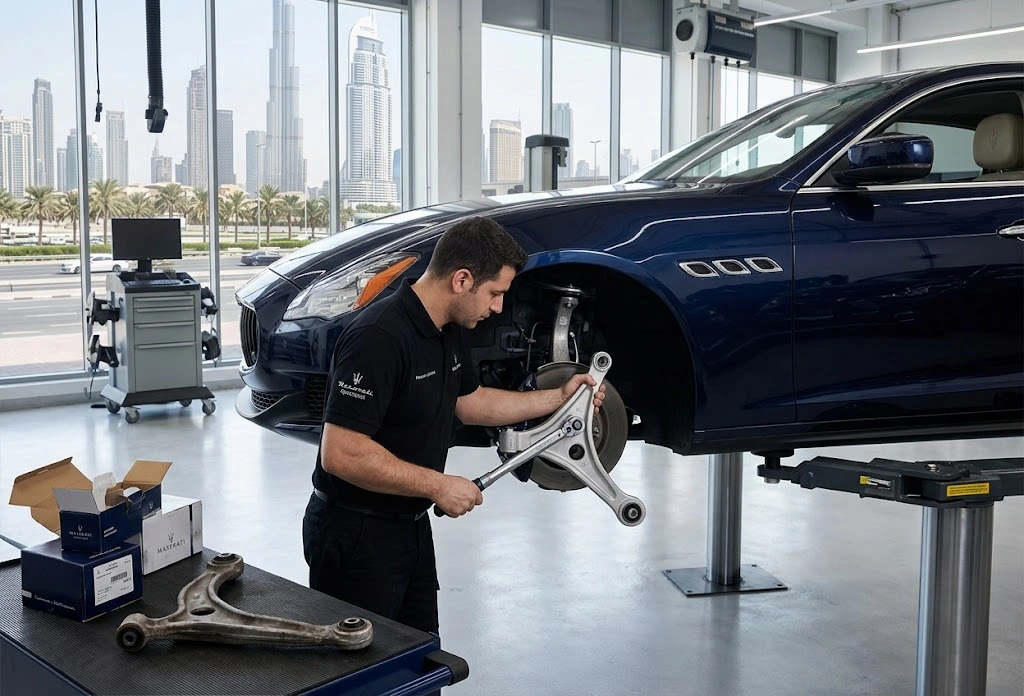 Maserati lower control arm replacement in Dubai