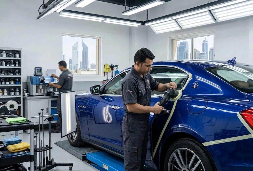 Maserati scratch and dent repair in Dubai